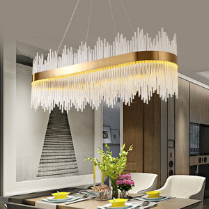 crystal chandelier glass rod living room light luxury chandelier lighting modern