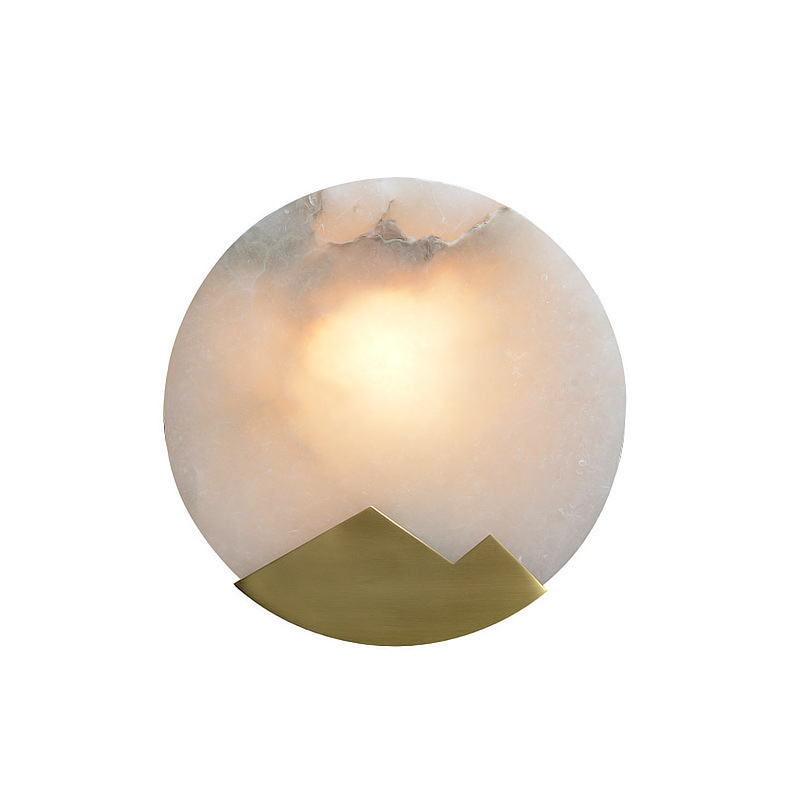 Iron golden round marble E14 interface wall lamp for bedside aisle corridor lamp lighting