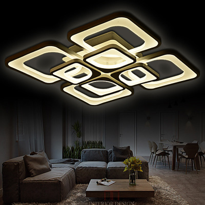 Modern Minimalist Ceiling Lamp White Acrylic LED Fancy Light Rectangle Shape chandelier ceiling light