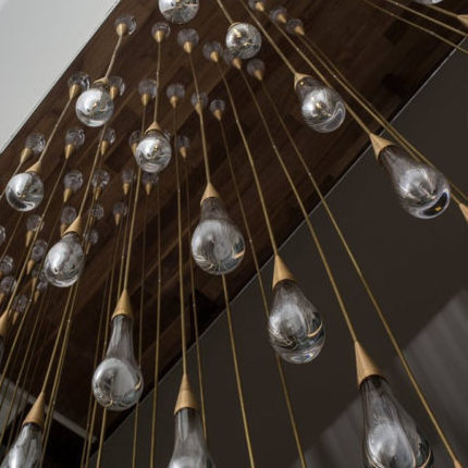 Customized stairwell crystal pendant lamp restaurant bar chandelier light luxury lighting