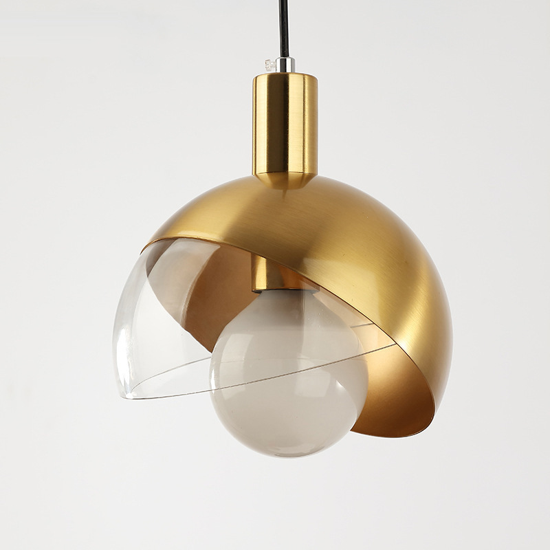 Wholesale  Hot Sale Single Head E27 Pendant Lamp for Bedside Bar Kitchen Golden Pendant Light