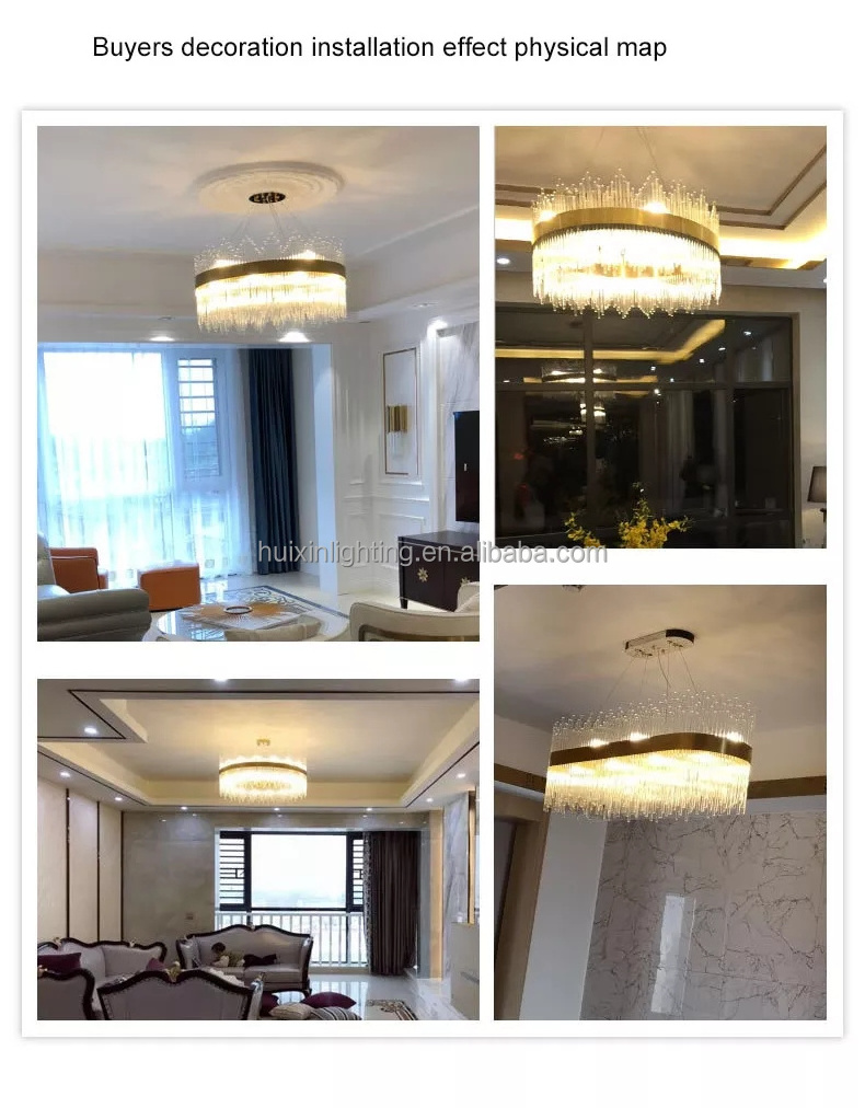 crystal chandelier glass rod living room light luxury chandelier lighting modern