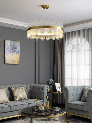 crystal chandelier glass rod living room light luxury chandelier lighting modern