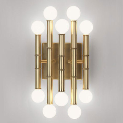 wall lamp interior decoration golden chrome corridor aisle lighting background wall light