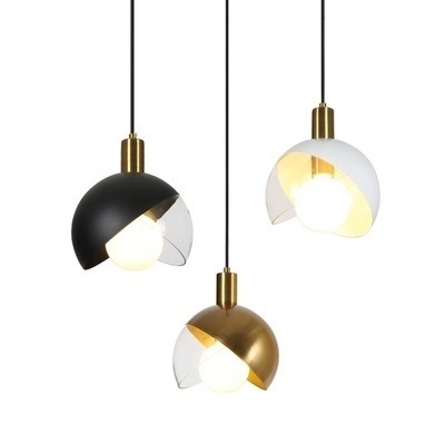 Wholesale  Hot Sale Single Head E27 Pendant Lamp for Bedside Bar Kitchen Golden Pendant Light