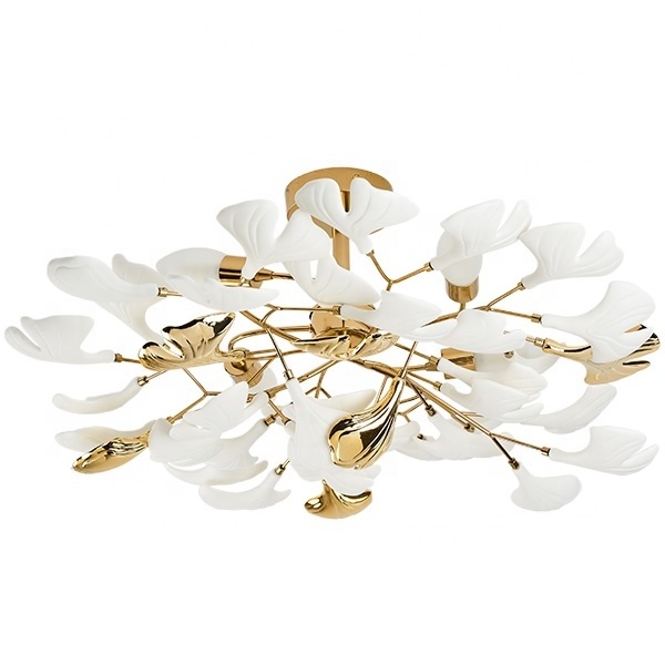 Simple modern romantic rural Ginkgo biloba chandelier Creative living room bedroom dining room study decorative light