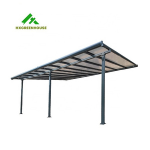 Popular aluminium polycarbonate backyard roof structures lean to attached carport