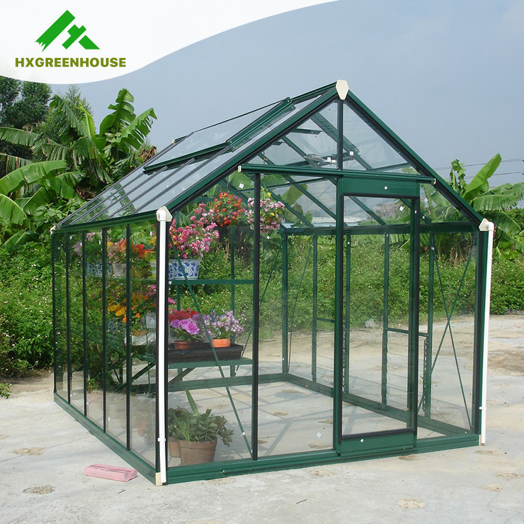 Royal innovative luxury elegant glazing plan tempered glass garden used greenhouse for sale