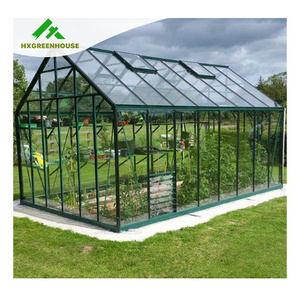 Halls popular deluxe insulated tempered glass greenhouse for sale