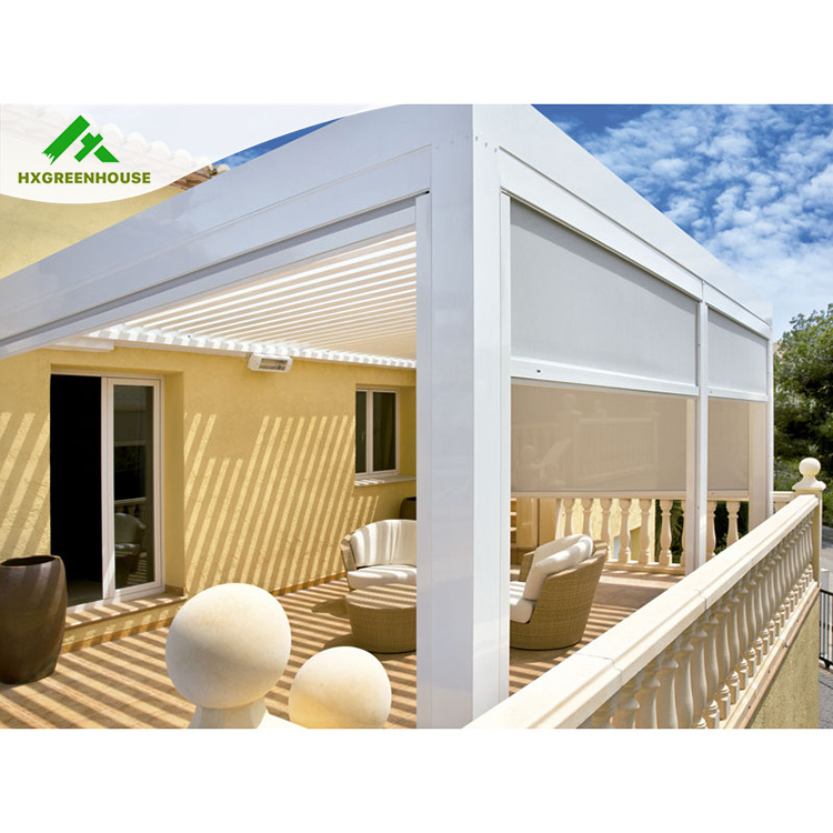 Japanese sunjoy waterproof pergola panel flat roof outdoor gazebo pergola with retractable canopy