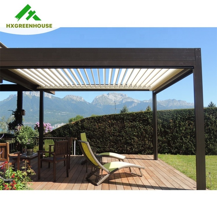 Spare parts metal roof arches low cost solar panel gazebo motorise solid sheet pergola