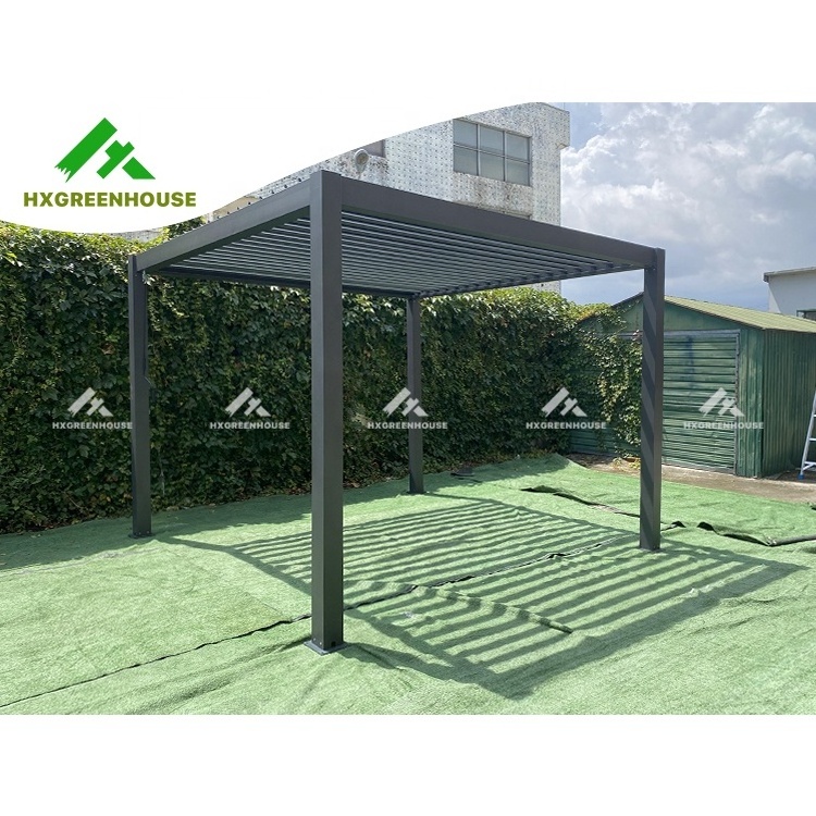 New Design Gazebo Outdoor Aluminum Sunscreen Patio Side Panel Sun Roof Aluminium Louver Pergola Gazebo 3x3 Pergola