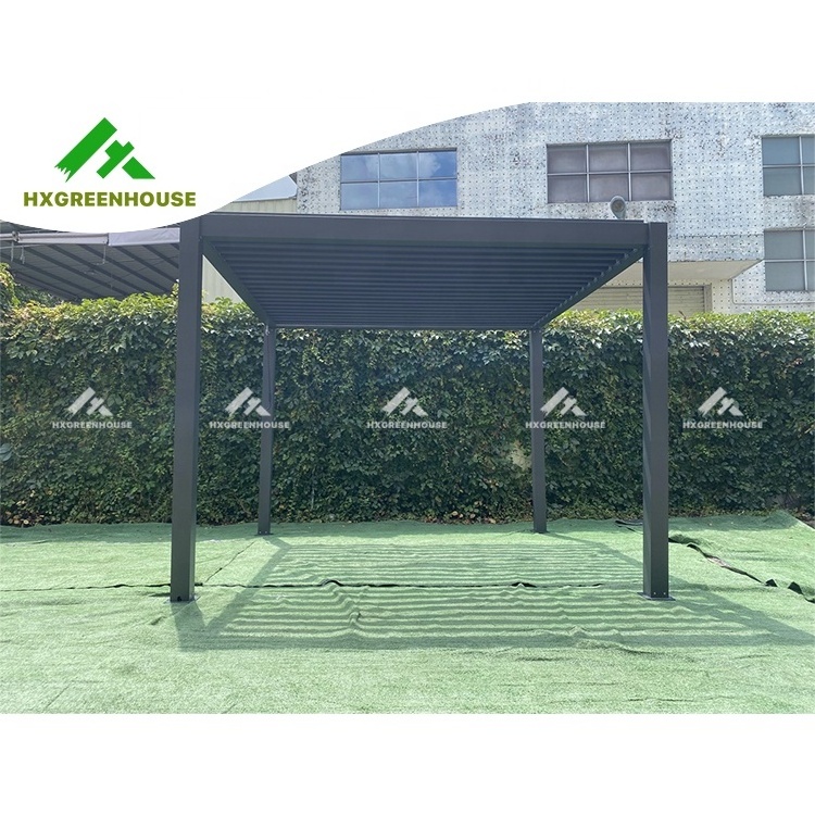 New Design Gazebo Outdoor Aluminum Sunscreen Patio Side Panel Sun Roof Aluminium Louver Pergola Gazebo 3x3 Pergola