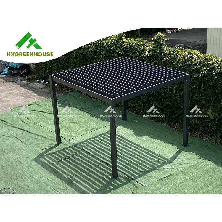 New Design Gazebo Outdoor Aluminum Sunscreen Patio Side Panel Sun Roof Aluminium Louver Pergola Gazebo 3x3 Pergola