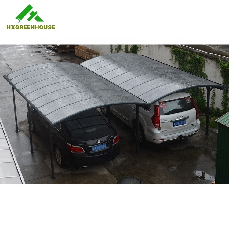 Outdoor waterproof arched roof modern designs aluminium double metal carport frame parts garages canopies carports car port