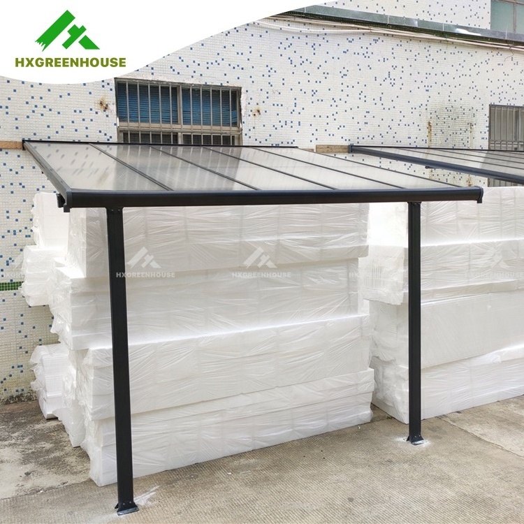 Popular aluminium polycarbonate backyard roof structures lean to attached carport