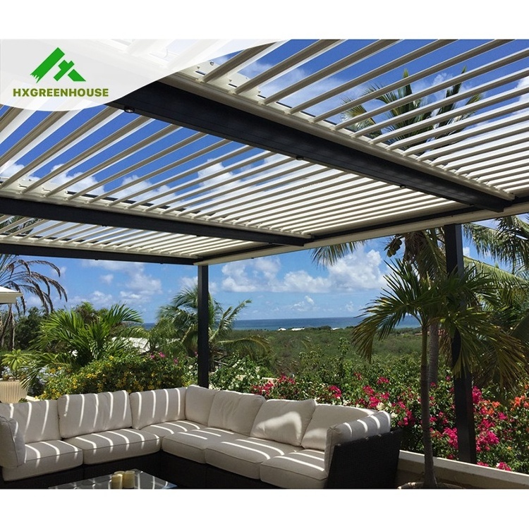 Outdoor garden 3x4 used glass roof alluminio sun shade patio automatic beach pergola for sale