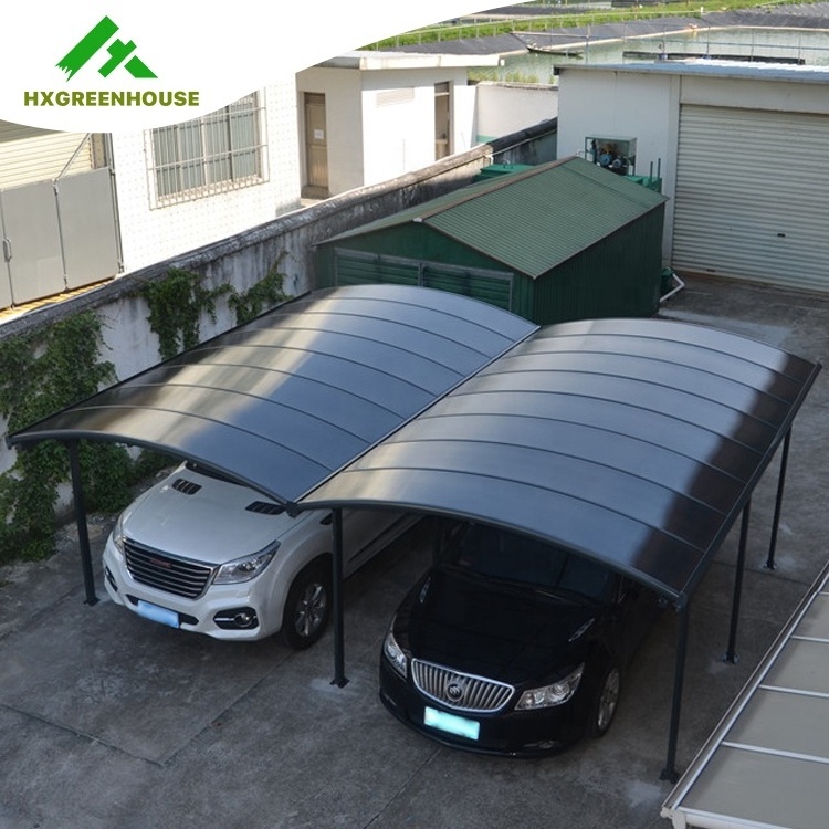 Metal alu 2 post grey winter car ports and shelters double parking garages carport with arched roof