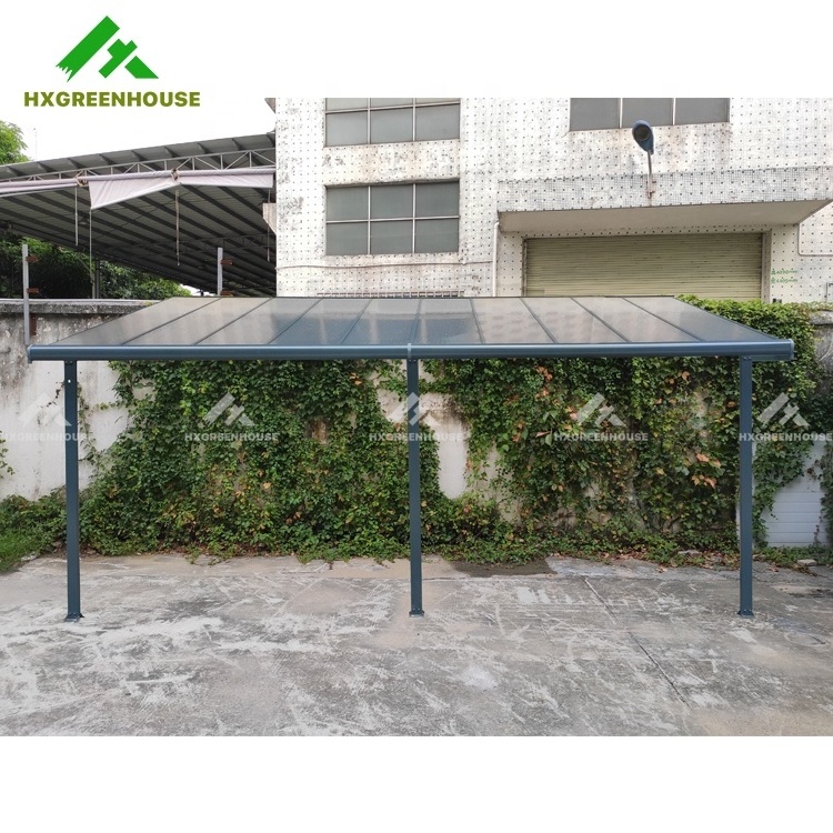 Popular aluminium polycarbonate backyard roof structures lean to attached carport