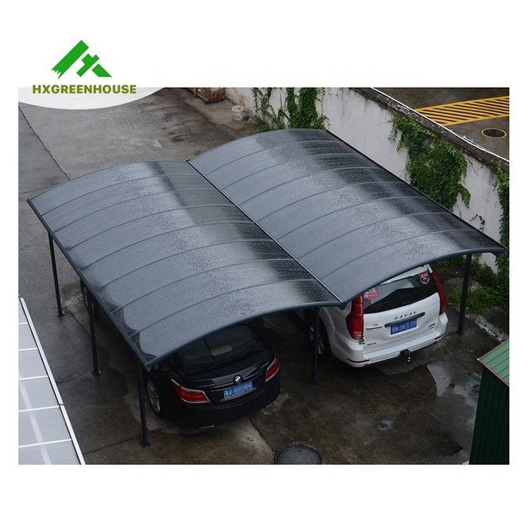 Metal alu 2 post grey winter car ports and shelters double parking garages carport with arched roof