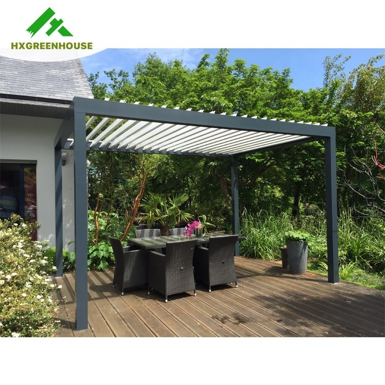 Electric customized cheap gazebo louvered roof pergola kits