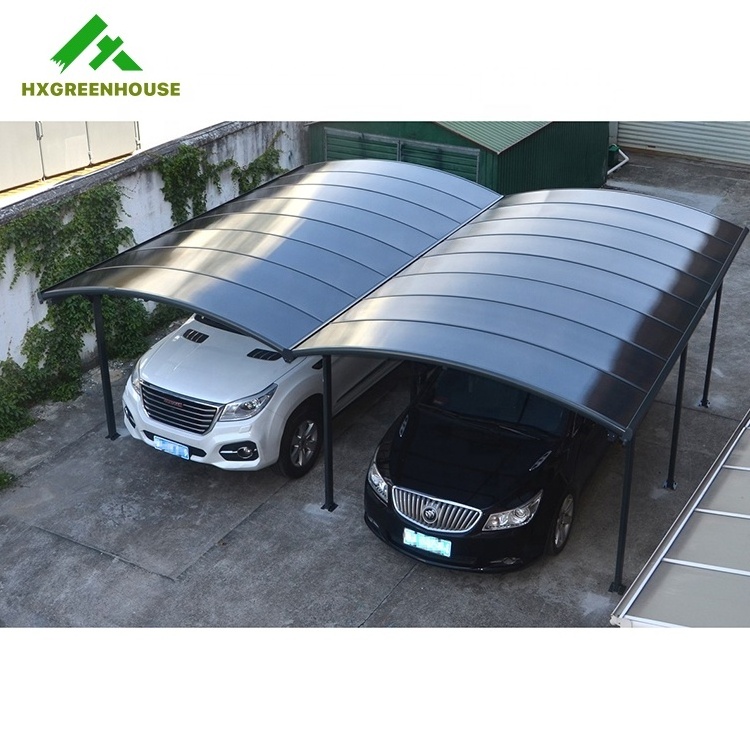 Outdoor waterproof arched roof modern designs aluminium double metal carport frame parts garages canopies carports car port