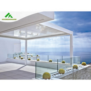 Outdoor garden 3x4 used glass roof alluminio sun shade patio automatic beach pergola for sale