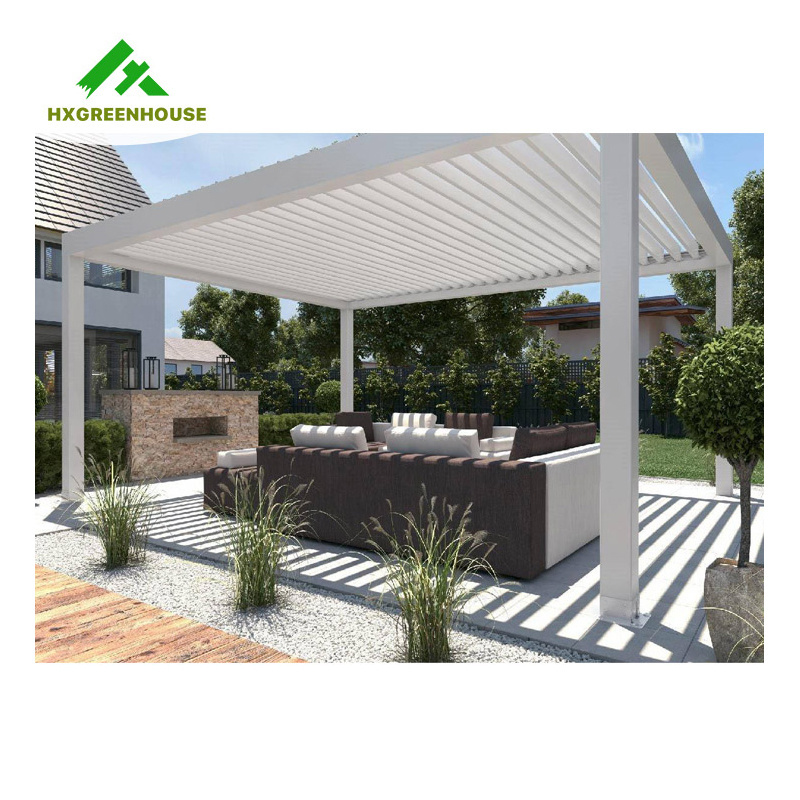 Electric customized cheap gazebo louvered roof pergola kits