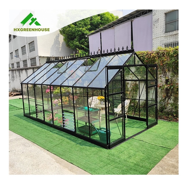 Glass shed flower mini mushroom green house automatic polycarbonate sheet security portable indoor greenhouse for vegetables