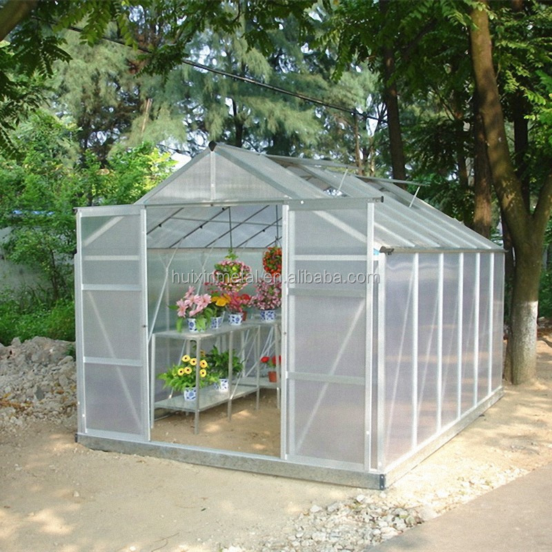 Polycarbonate  one stop  large  aluminium garden greenhouses  parts with base plate