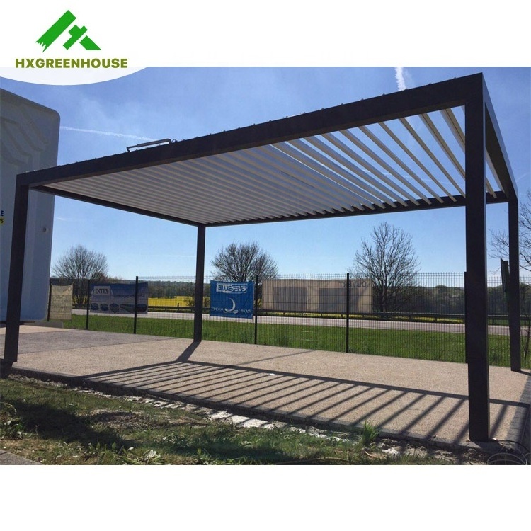 Electric customized cheap gazebo louvered roof pergola kits