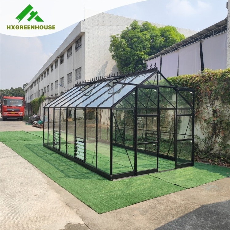 Glass shed flower mini mushroom green house automatic polycarbonate sheet security portable indoor greenhouse for vegetables