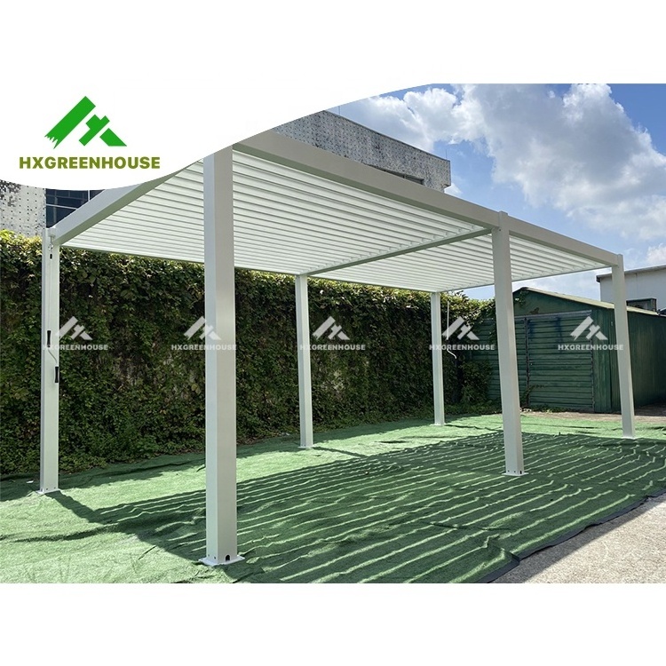 Garden Pavilion Aluminum Outdoor Extension Gazebo Skylight Electric Customized Cheap Pergola Automatic Retractable Roof Pergola