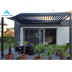 Custom waterproof metal frame outdoor arch bioclimatic garden screen louver roof gazebo aluminium louvered patio awning pergola