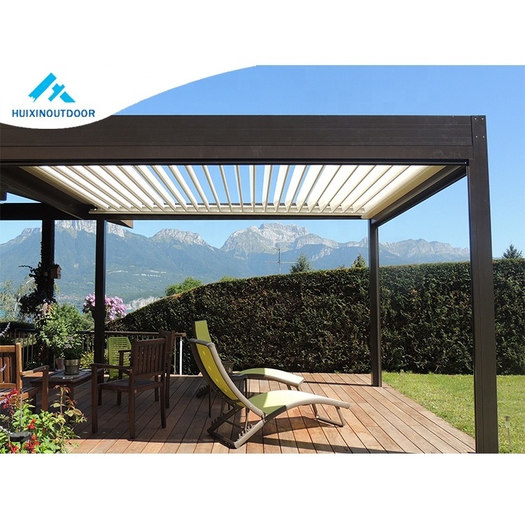 New  Gazebo Louvered Roof Kit Louver Aluminum Cover Waterproof Outdoor Exterior Pergola Metal Louver Roof Gazebo Patio