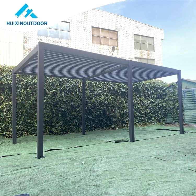 Manual exterior terrace awning pavilion aluminum canopy panel louvre kit gazebos waterproof system outdoor cover part pergola