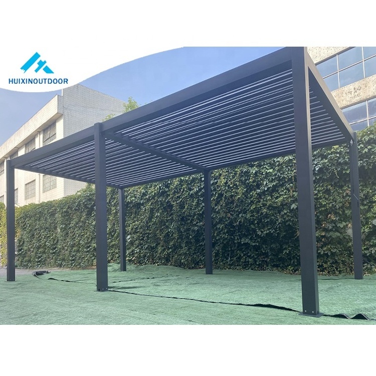 Solar bioclimatique wall mounted customised pavilion screen frame mount patio gazebo awning gazebo shade cover custom pergola