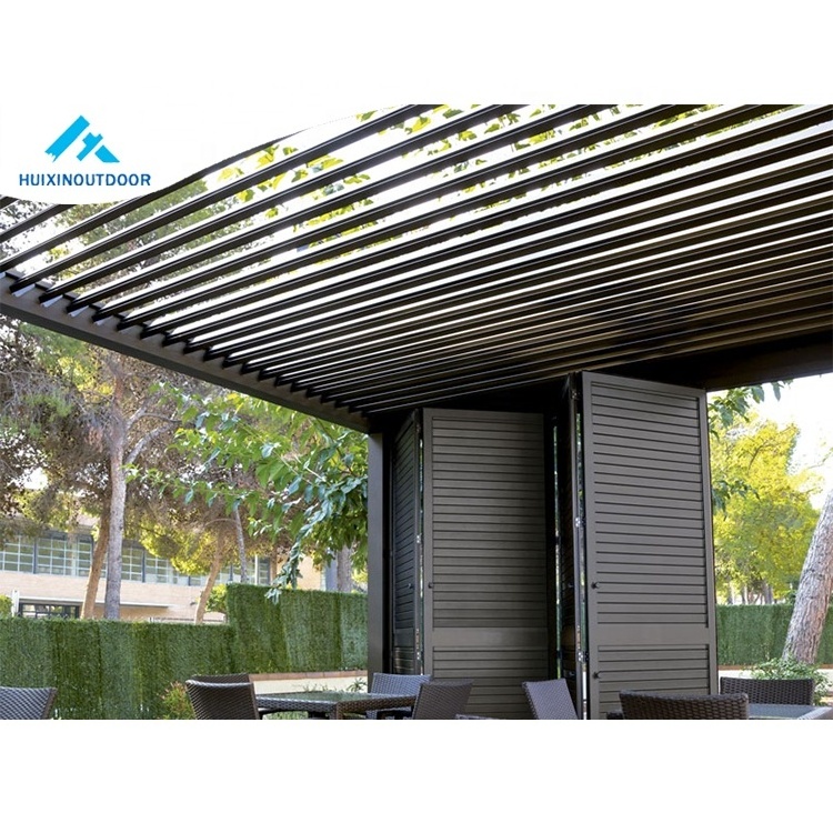 Custom Prefab Metal Arch Orthodontique Niti Aluminium Pergola Louver Led Light Car Wash Modern Gazebo For Outdoor