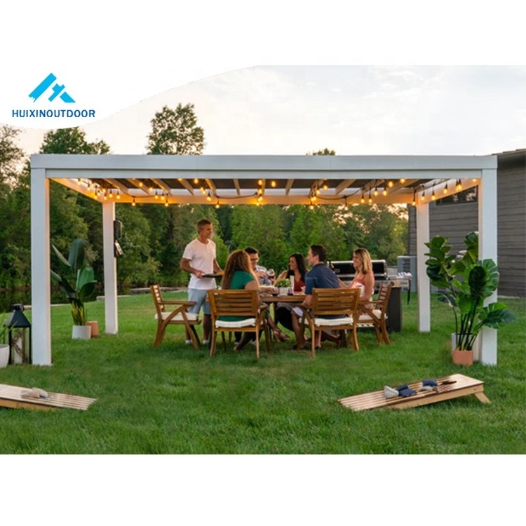 Motorised Arch Garden Custom Manufacturer Supply Spa Roman Stand Column Electric Pergola Modern Outdoor Gazebo