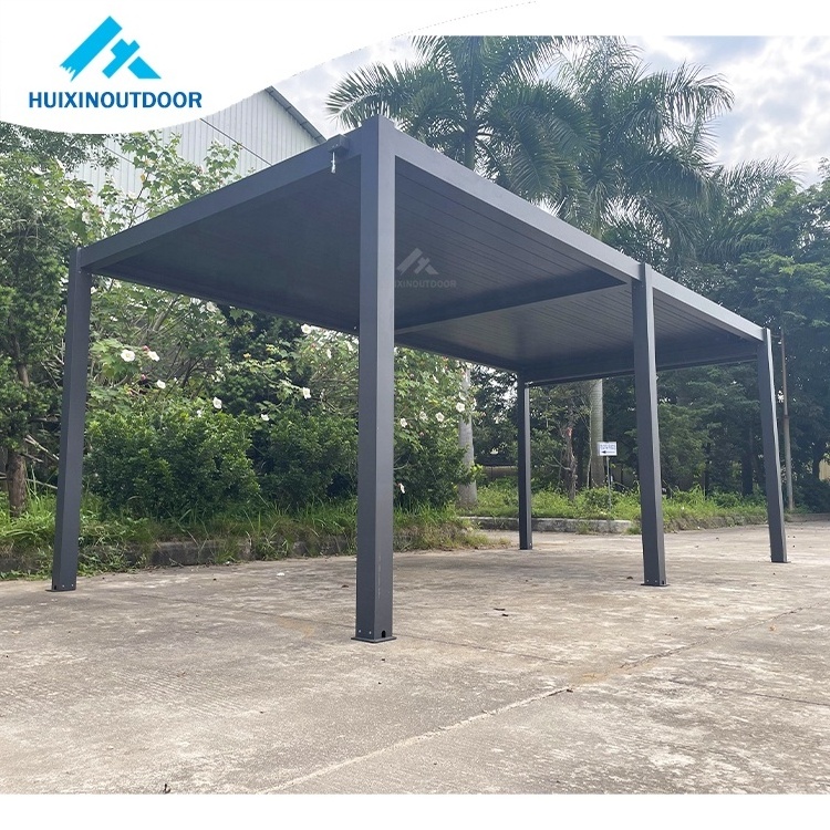 Roofing outdoor motorized louvered pergola bioclimatic aluminum pergola waterproof louvered aluminium pergola