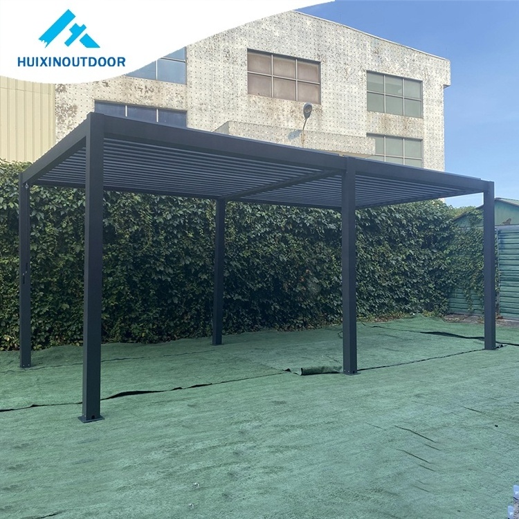 Roofing outdoor motorized louvered pergola bioclimatic aluminum pergola waterproof louvered aluminium pergola