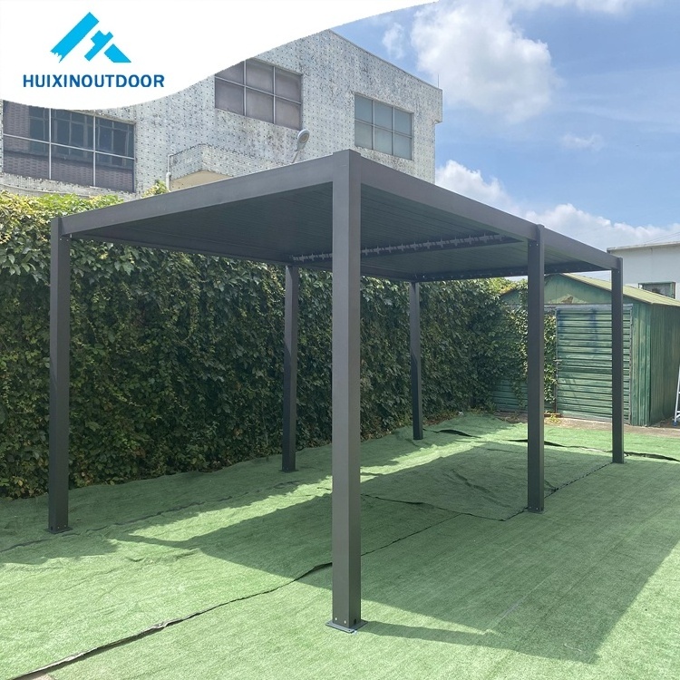 Roofing outdoor motorized louvered pergola bioclimatic aluminum pergola waterproof louvered aluminium pergola