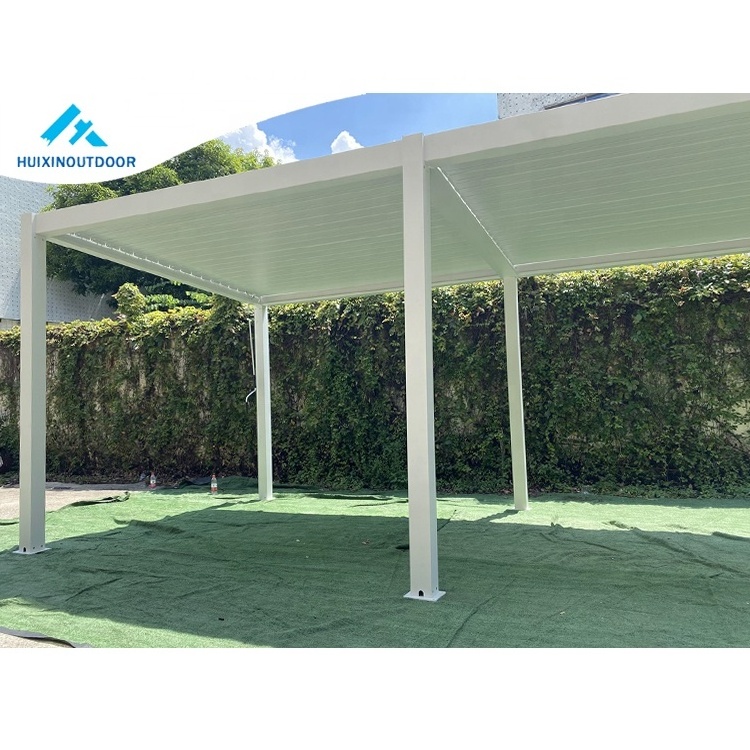 Outdoor pergola model movable canopy gazebo opening closing kitchen swing outside pergola Louvre Pergola Aluminium Wall Mounted