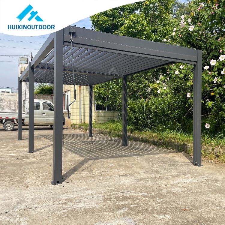 Big Gazebo Cover Waterproof Cheap Arch Door Gate Design Ceiling Solar Panel Pergola Alum Sun Shade Outdoor Pergola