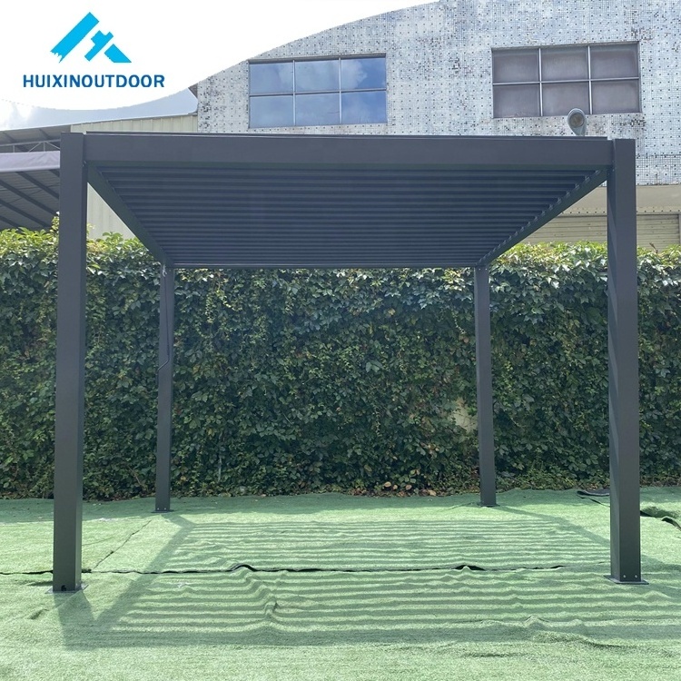 Aluminium Patio Roofing Louver Pergola For Gazebo Area Aluminum Wind Resistant Outdoor Roller Blinds With Gazebo Pergola