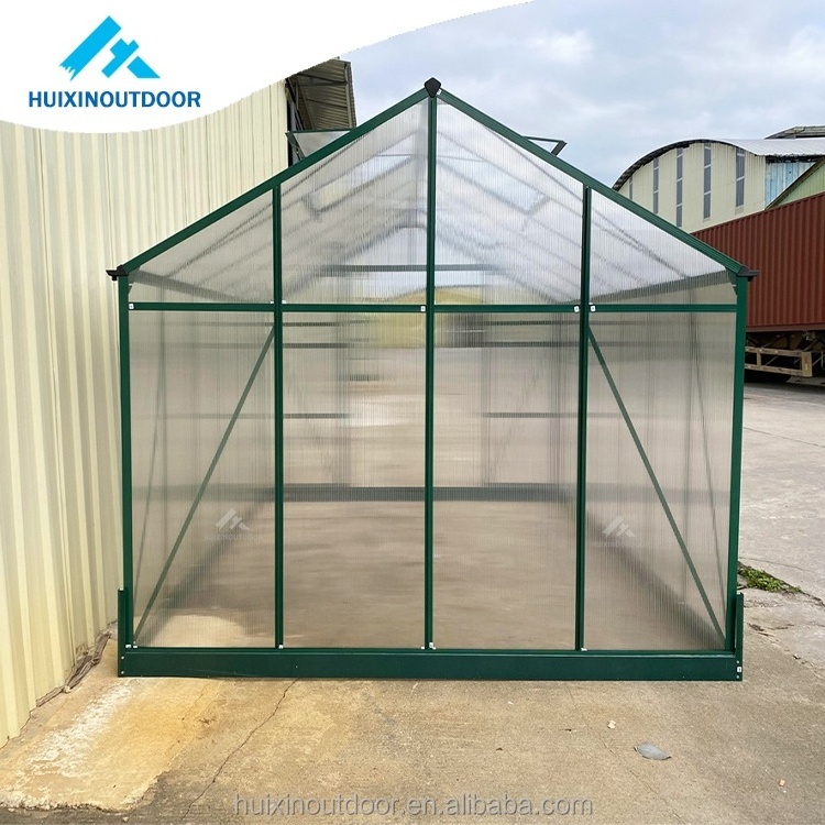 Low Cost Agriculture Walk In Hothouse With Gutter  Wholesale Cheap Home Outdoor Garden Plastic Polycarbonate Mini Greenhouse