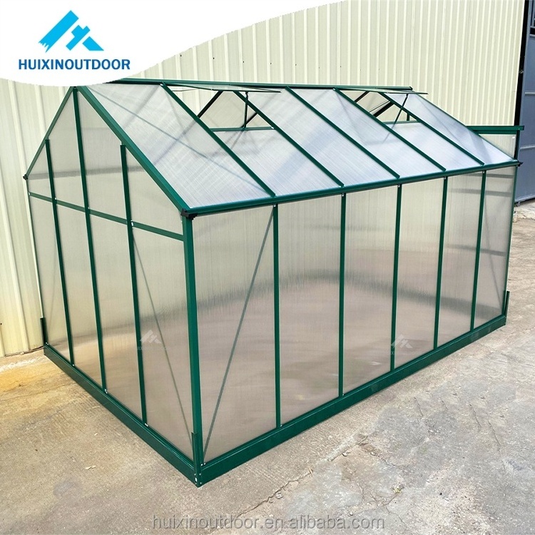 Low Cost Agriculture Walk In Hothouse With Gutter  Wholesale Cheap Home Outdoor Garden Plastic Polycarbonate Mini Greenhouse