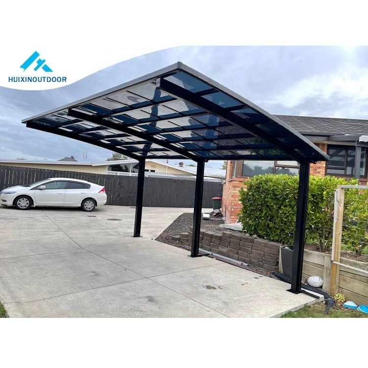 Metal snow shade garages canopy aluminium Single Slope Carport Car Parking Aluminium Canopy With Polycarbonate Sheet Roof