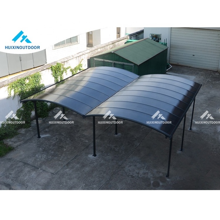 Double metal alu 2 post parking garages grey winter customized car ports and shelters carport Pc Double Type Carport canopy