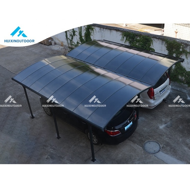 Double metal alu 2 post parking garages grey winter customized car ports and shelters carport Pc Double Type Carport canopy